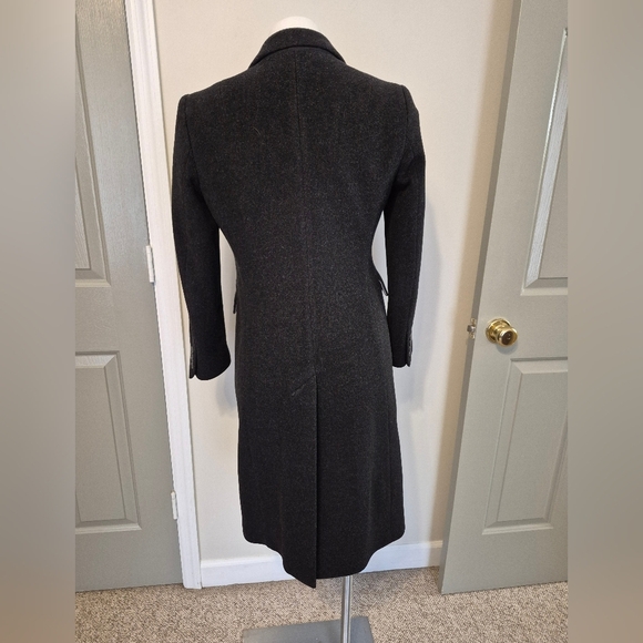 J.Crew Top Coat Wool/Cashmere Button Down Fully Lined Charcoal Peacoat(2)Petite - Picture 5 of 11